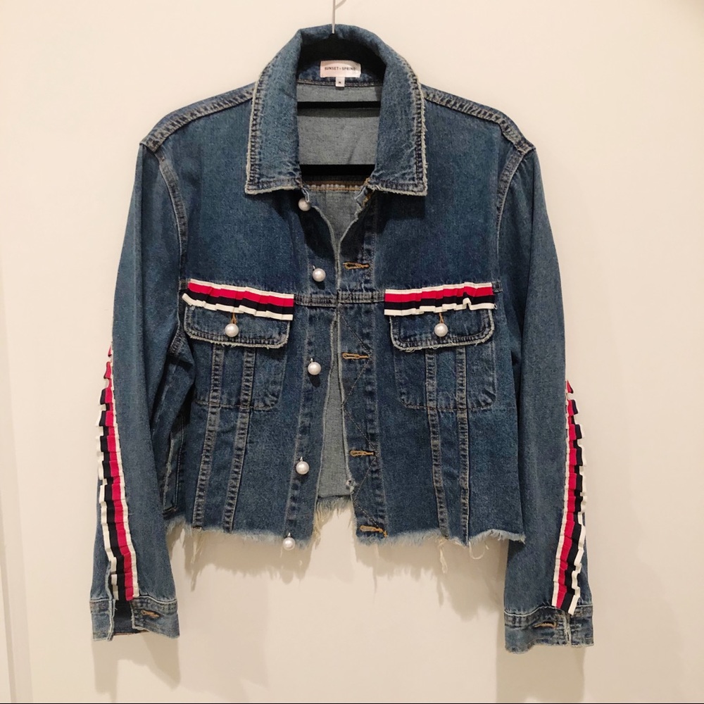 Sunset+Spring Cropped Denim Jacket
